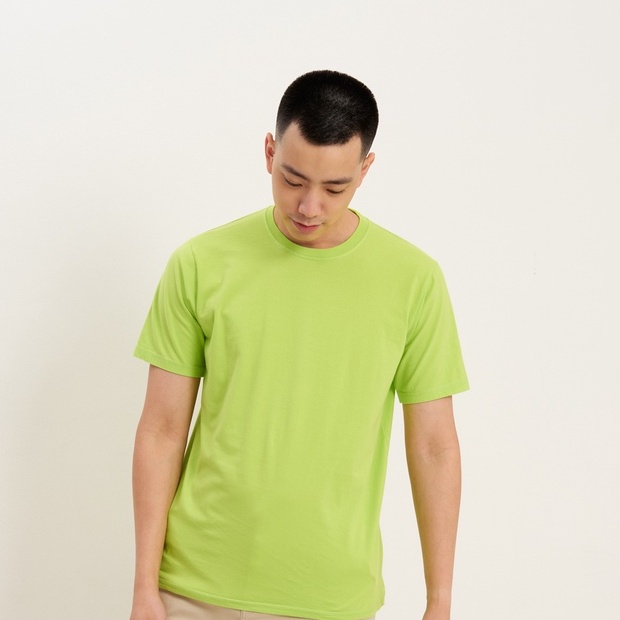 KAOS POLOS COTTON COMBED 30S PRIA & WANITA (UNISEX) - HIJAU NEON