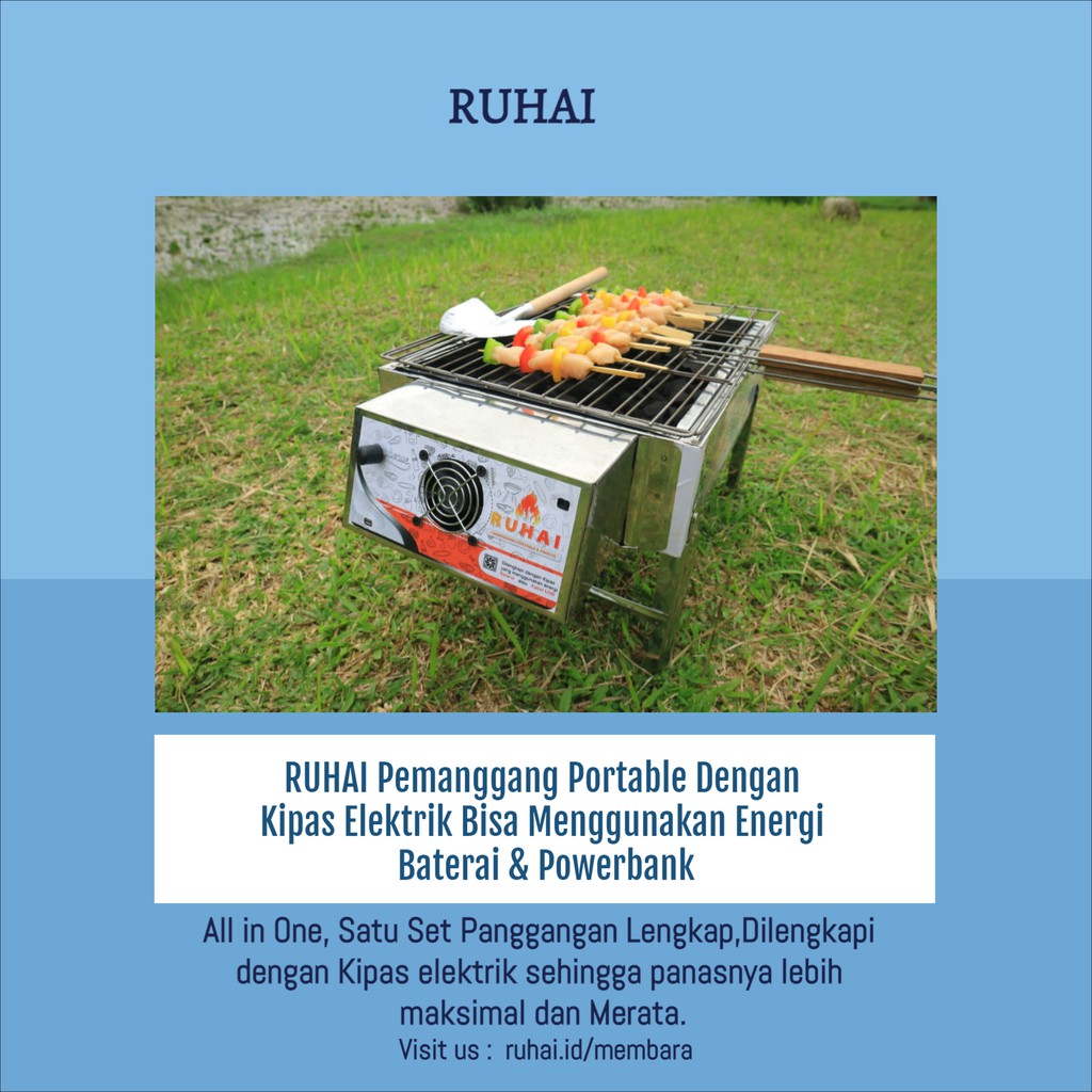 RUHAI Panggangan BBQ Bakaran Arang Ayam Bakar Roti Sate