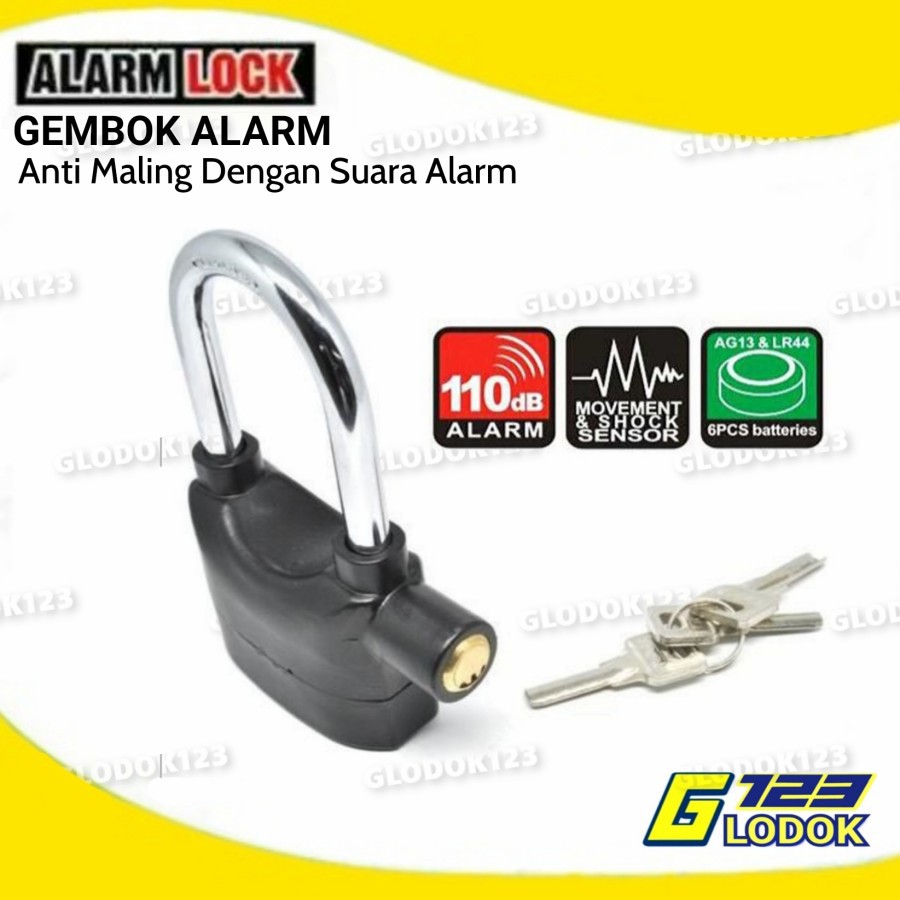 Gembok Alarm Anti Maling (Alarm lock Kunci Gembok Alarm )