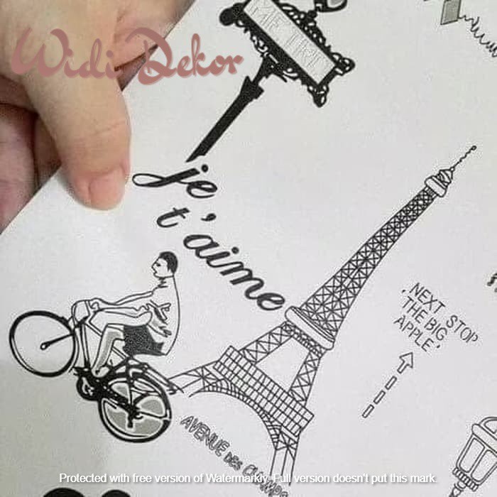 wallpaper stiker dinding PARIS ukuran 45cm x 10m