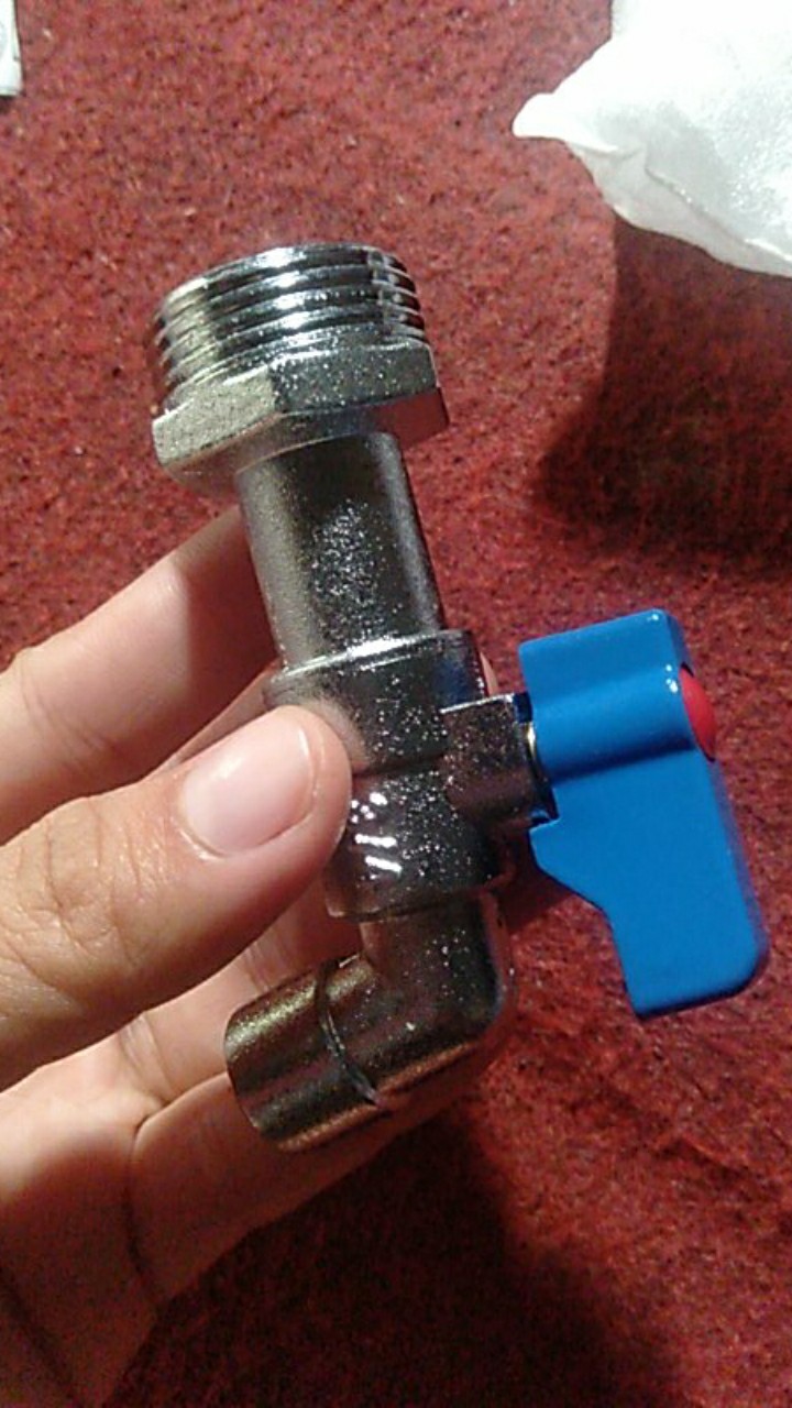 Kran 3/4 Tembok Mini Cebol Model Onda Gagang Biru Kuat Babet Kualitas