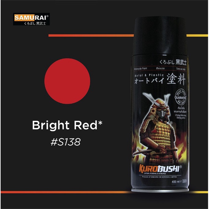 Cat Semprot Pilox Pilok Suzuki Colours Samurai Paint Kurobushi S138* BRIGHT RED / Merah Metalik (400ml)