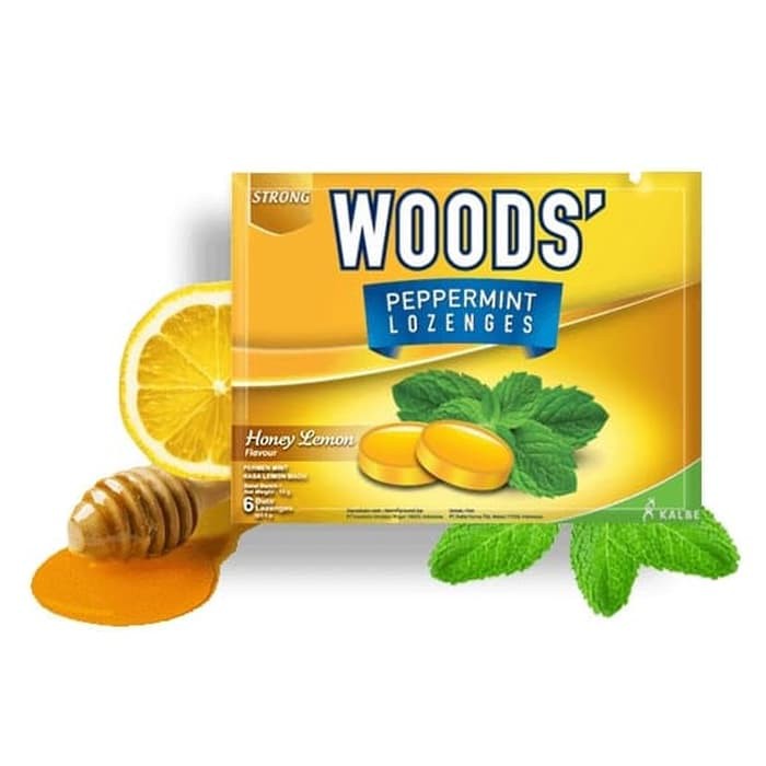 Woods Lozenges Honey Lemon 1 Pack isi 15 sachet