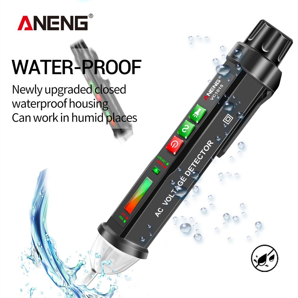 ANENG Tester Pen Non Contact AC Voltage Alert Detector 12 - 1000 V - VC1015 - Black