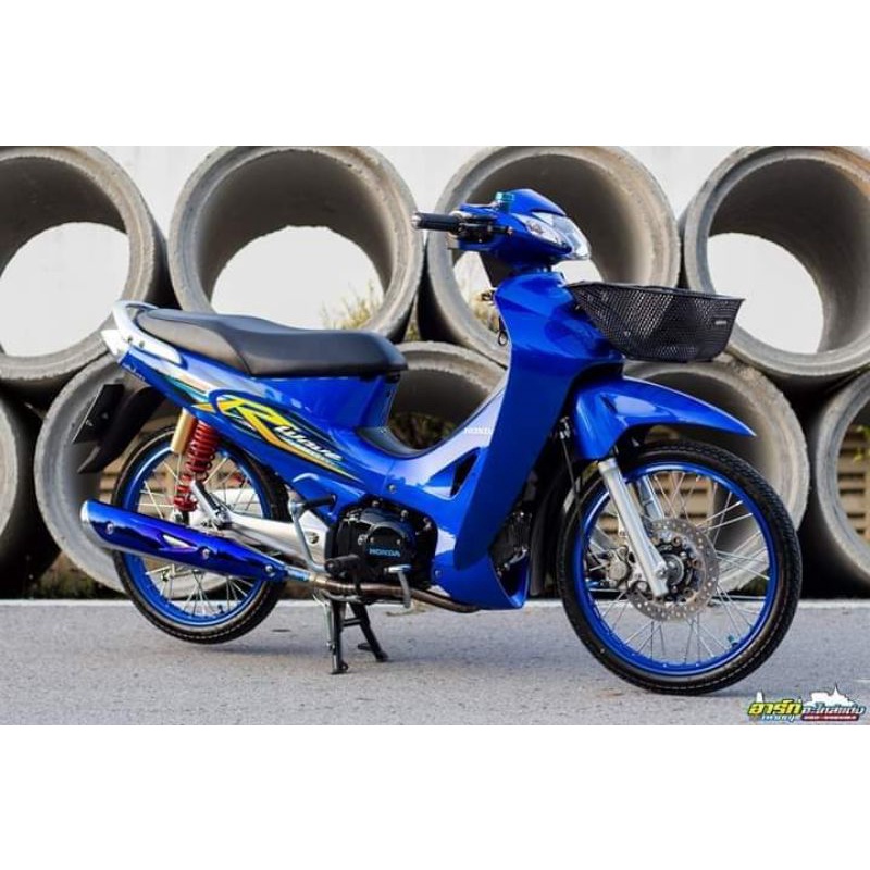 striping wave 125r karisma full biru