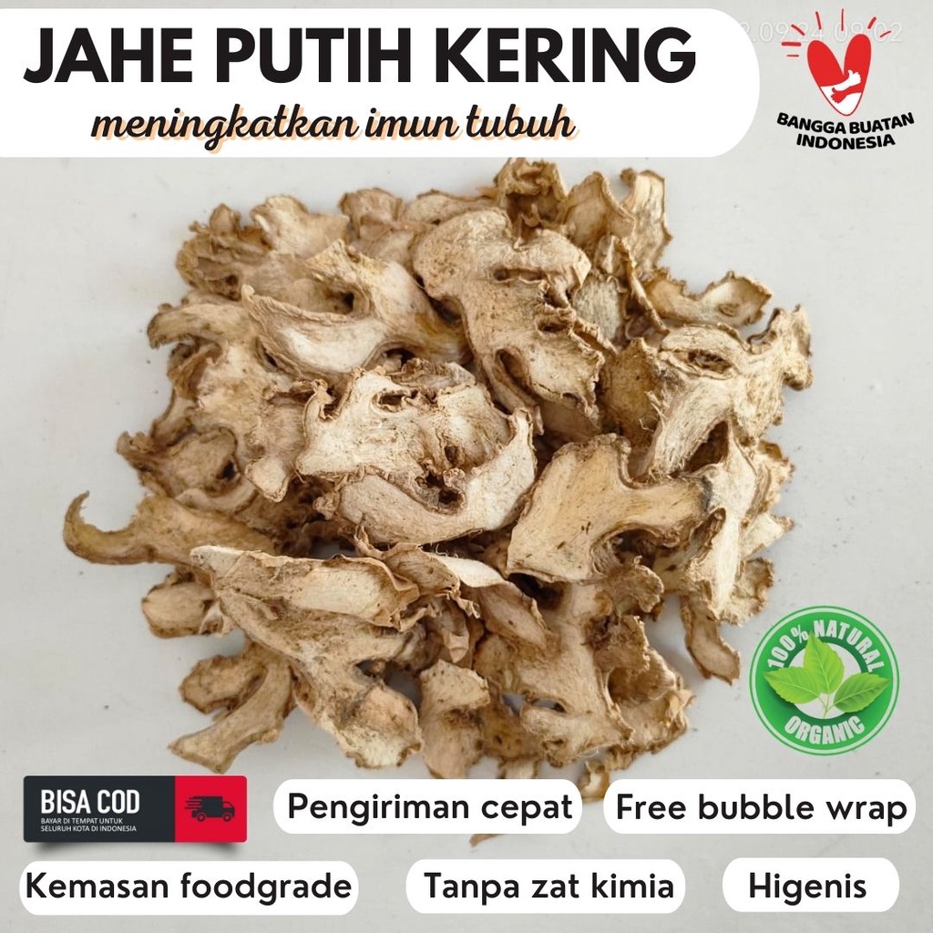 Jahe gajah kering / jahe putih kering