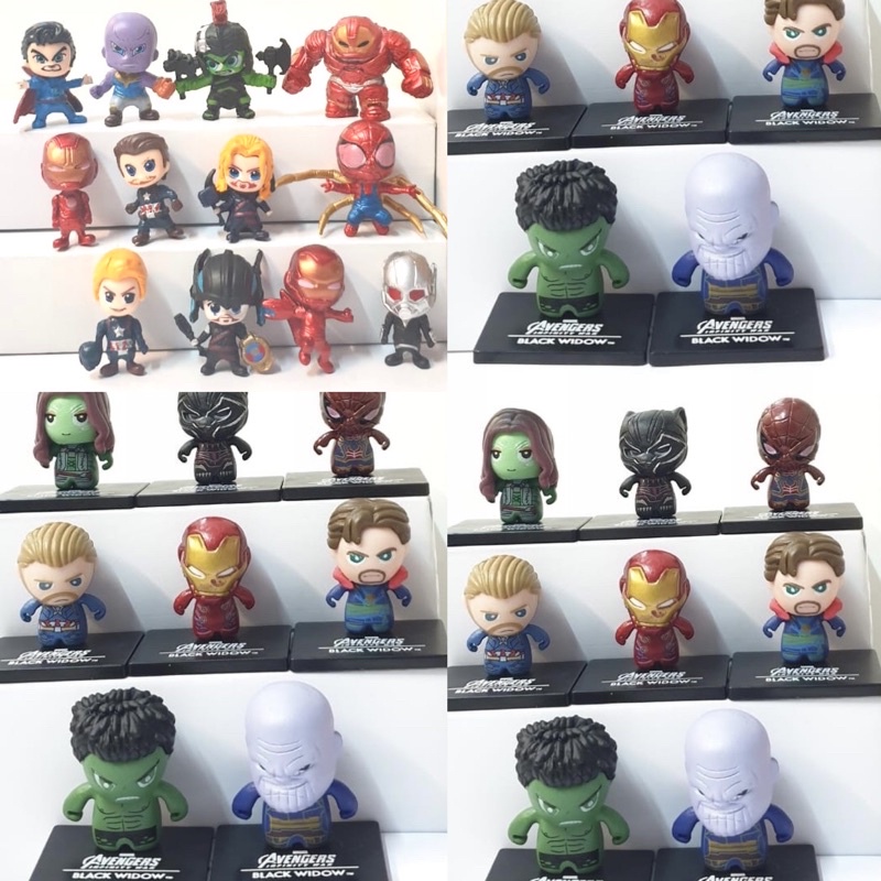 Action Figure Super Heroes Marvel Chibi Set isi 8