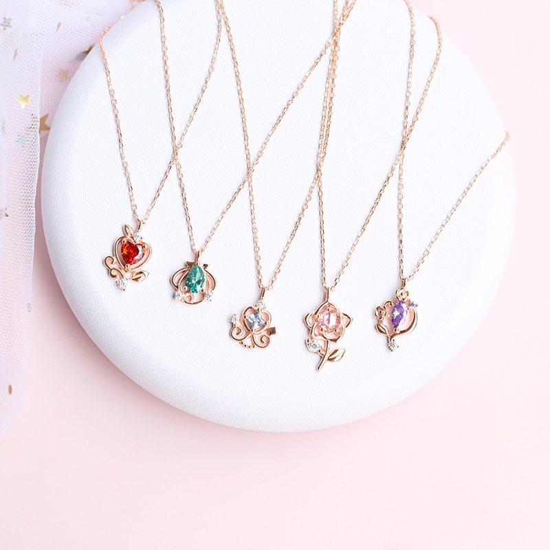 COD❤️Disney Princess Kalung Wanita Fashion Korea Necklace Niche Desain Temperamen Perhiasan Sederhana-A.one