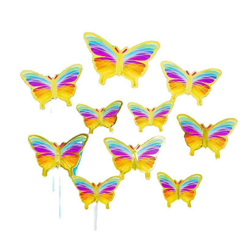 10pcs topper butterfly kupu kupu hiasan kue fondant cutter alphabet bola emas spuit import 1m