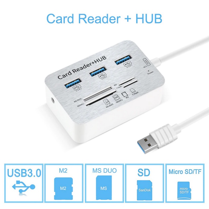 USB 7 Port 3.0 Hub Berkecepatan Tinggi 5Gbps buat cas hp juga bisa