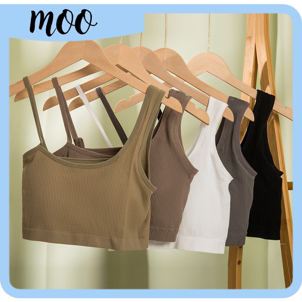 MOO B739 BRA bh tanktop crop top tali samping pakaian dalam wanita cewek korea tank top cup bra COD