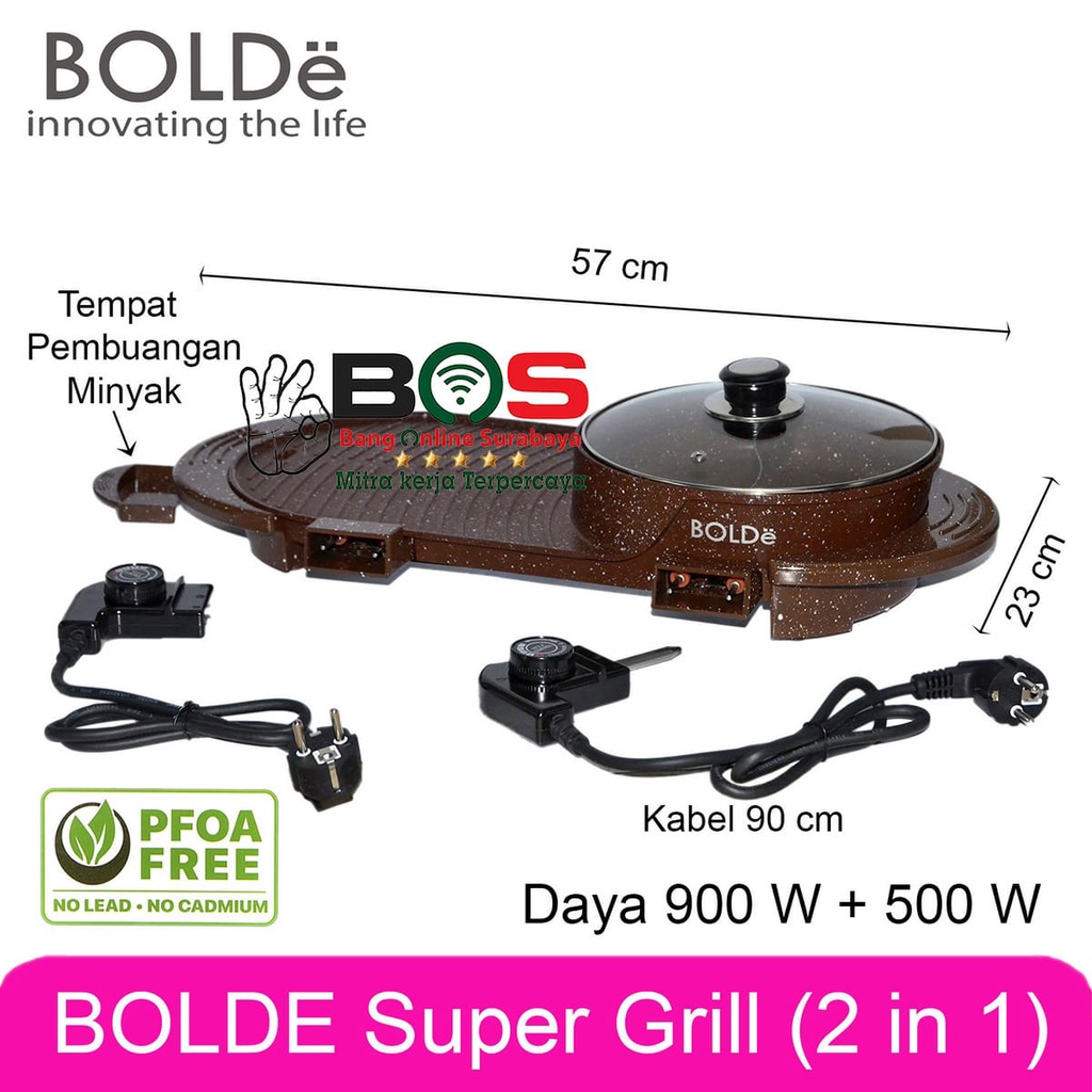 BOLDe Electric Grill 2 in 1 BBQ Grill + Hot Pot Shabu Shabu BOLDe Grill