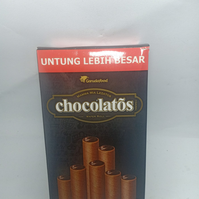 CHOCOLATOS WAFER ROLL COKLAT 20×16g 1 PAX BOX DUS 20 PCS COKLAT BESAR