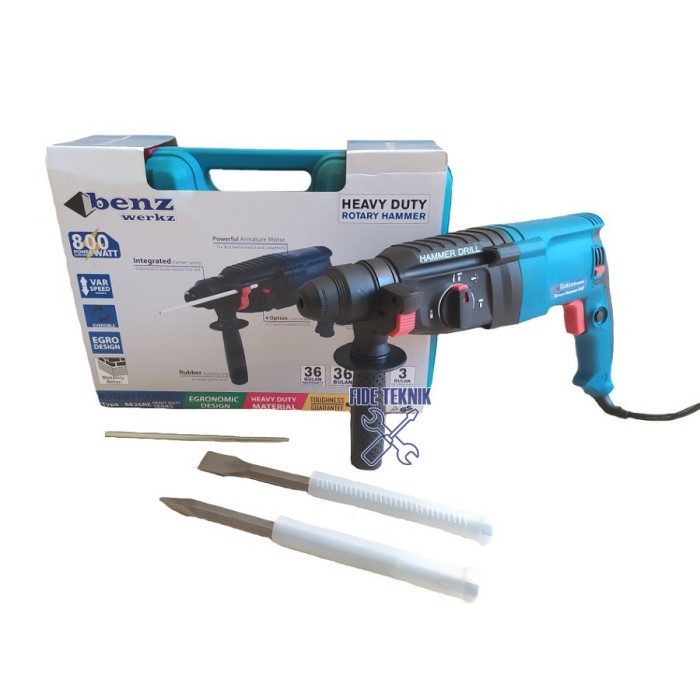 Mesin Bor Tembok Beton 26mm 800Watt Rotary Hammer BENZ 8826