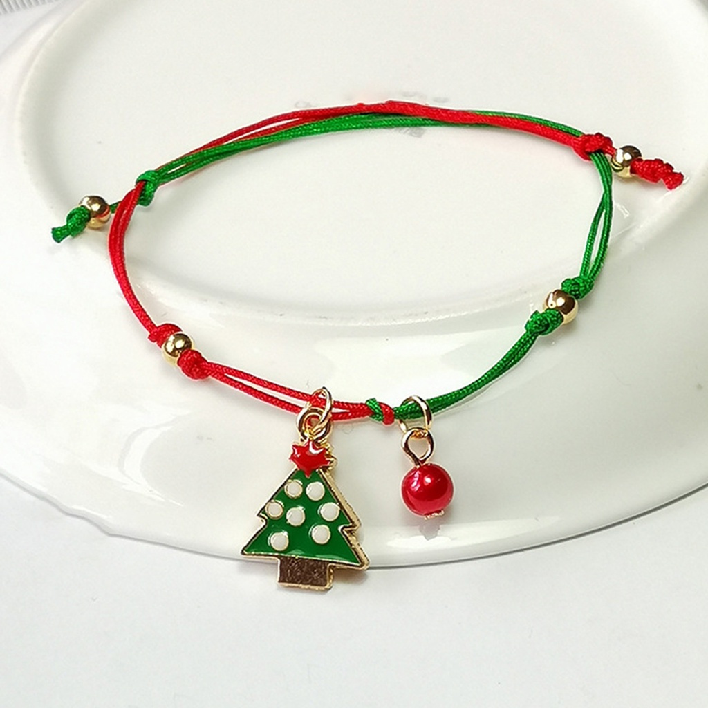 Hu Hu Hu Hu Hu Alat Bantu Pasang Kacamata♡ Gelang Rajut Tangan Desain Pohon Natal Santa Claus Rusa Snowflake Untuk Unisex