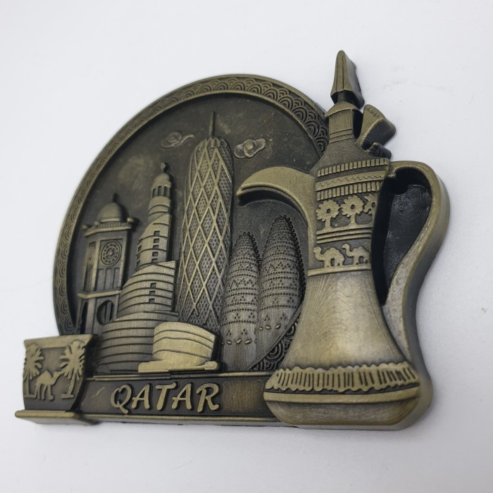 3D LOGAM Souvenir Negara magnet Kulkas Tempelan Qatar timur tengah