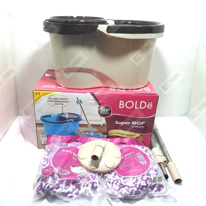 Bolde Super Mop Komodo 6 Liter Alat Pel Lantai 6L Pengering Bisa Dilepas