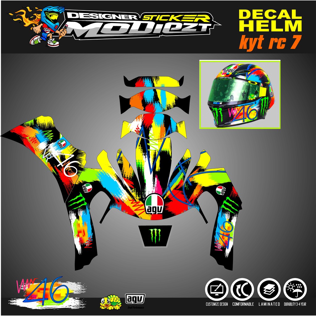 Decal Helm Kyt Rc 7 Shopee Indonesia