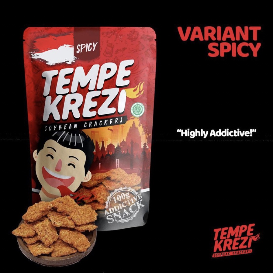 [TERMURAH!] Tempe Krezi 100 gram - Keripik tempe terkenal nikmat termurah pedas