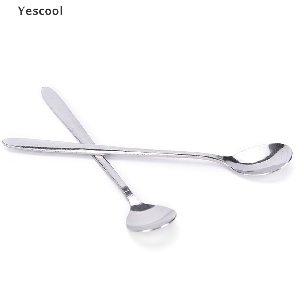 Yes Sendok Tehkopies Krim Gagang Panjang 16cm Bahan Stainless Steel