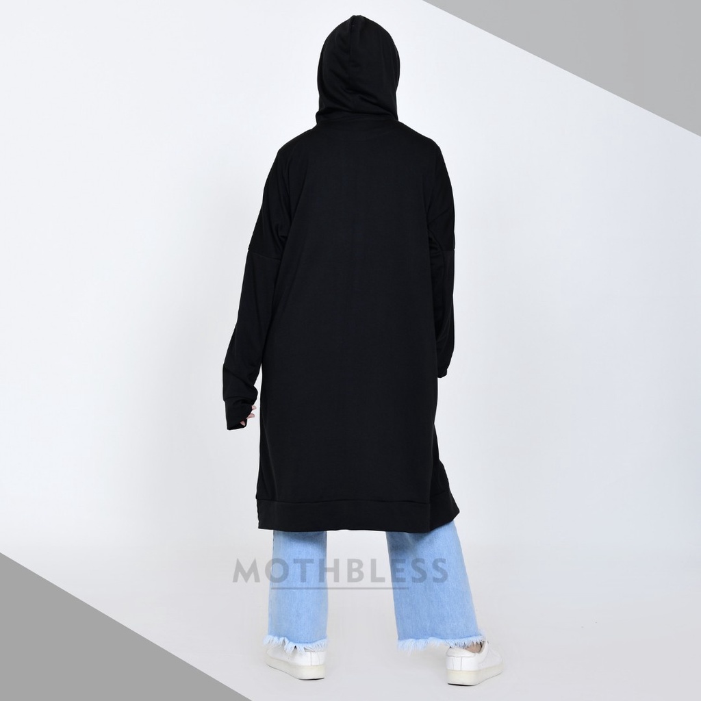 Sweater hoodie Jubah wanita HERMOSA WOMEN'S / JAKET HOODIE JUBAH KASUAL / HOODIE HIJAB COTTON TEBAL