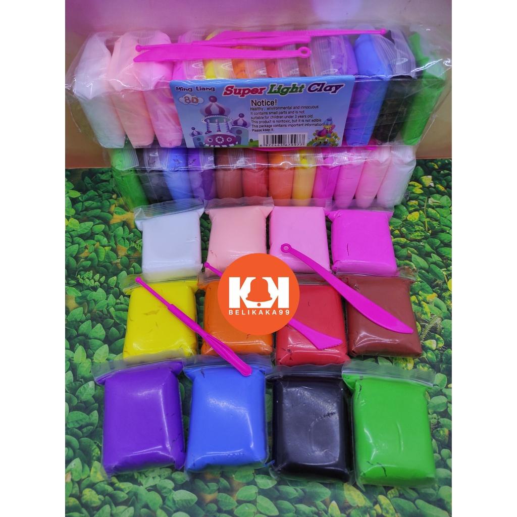 CLAY MAINAN ANAK POLYMER 12 WARNA CLAY EDUKASI SLIME MURAH