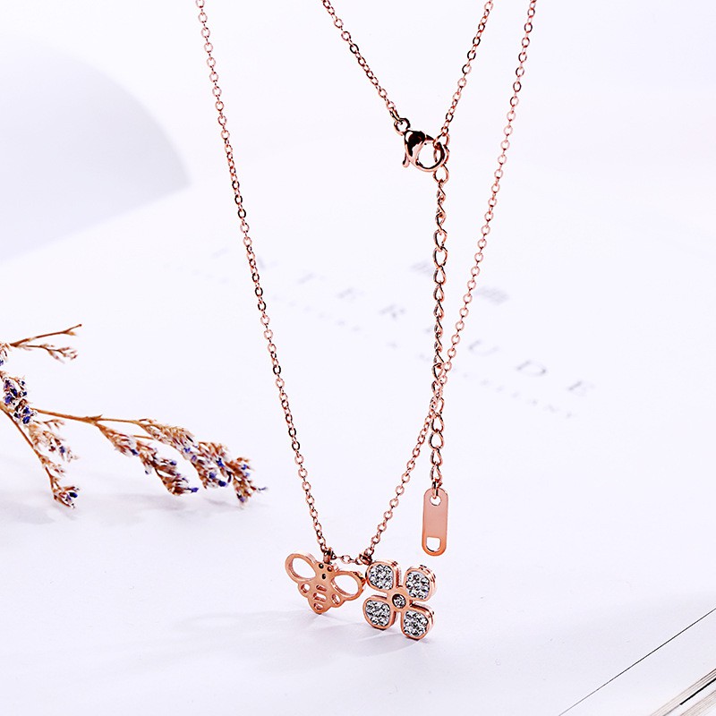 [New] Kalung fashion aksesoris titanium mini korea hadiah wanita cewek 316L anti karat KK075