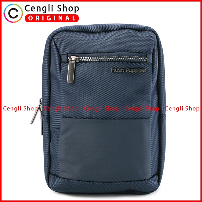 TAS SELEMPANG DADA/BADAN PRIA HUSH PUPPIES SLING CHEST/BODY/BAG ORIGINAL BIRU NAVY BLUE HM157