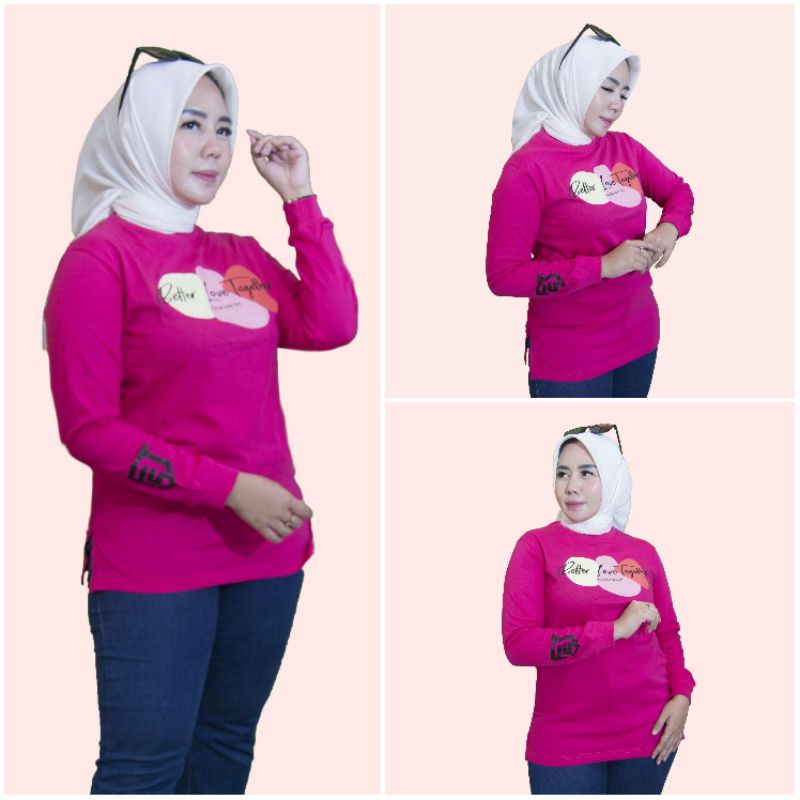 Kaos Wanita Atasan Lengan Panjang Motif Senam Sport Casual Hijab Zolaqu Dinary Fst Original