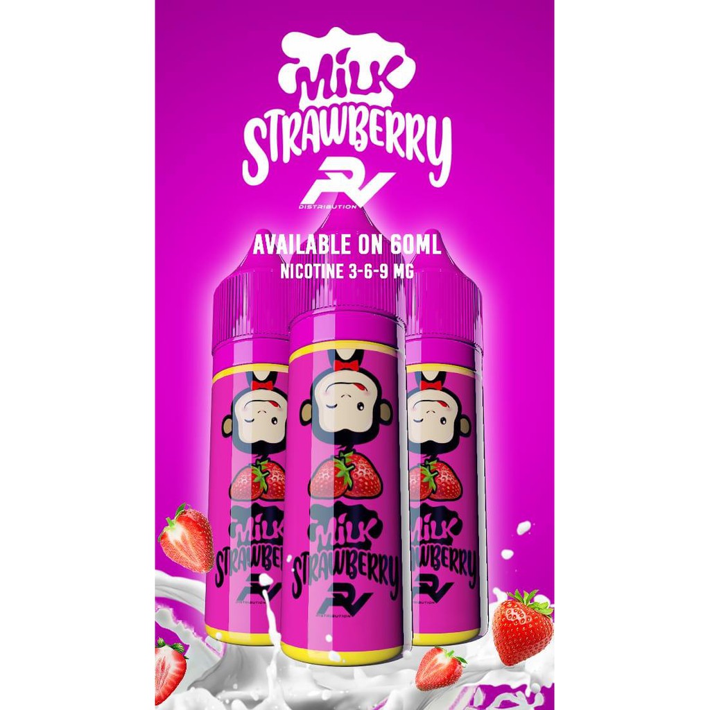 Milk Strawberry 60ml 3 6mg By Rv Distribution E Liquid Vaporizer Vape Monvape Shopee Indonesia
