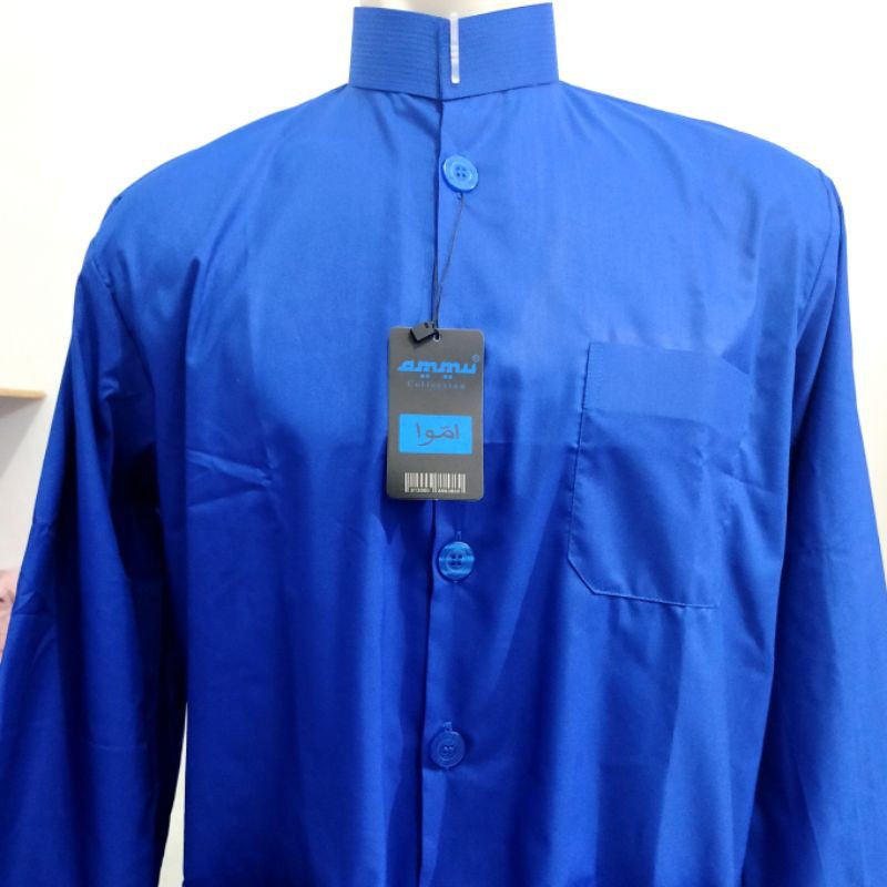 Termurah Baju Koko Ammu Collection Original Model Haibah/ Ammu Biru Electrik/Koko Habaib/Ammu Dewasa