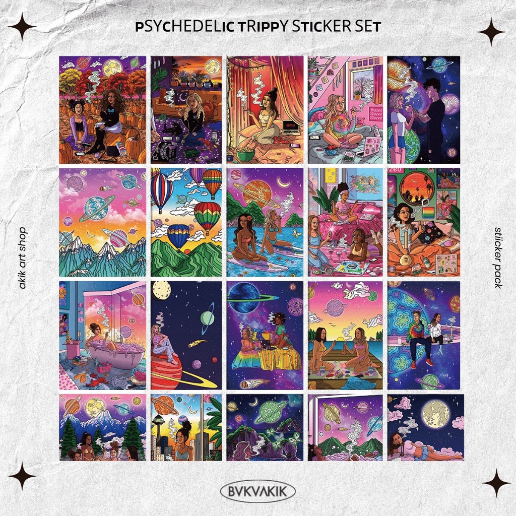 Psychedelic Trippy Sticker Pack