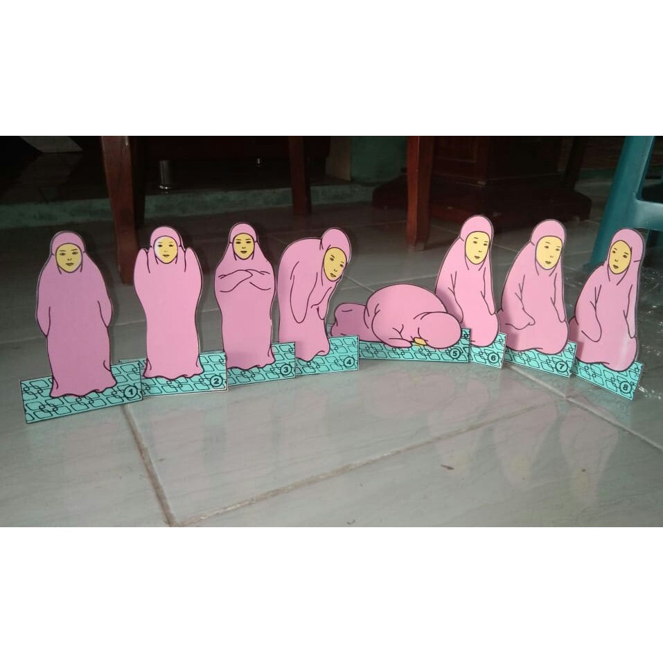 Maket Sholat 2D perempuan