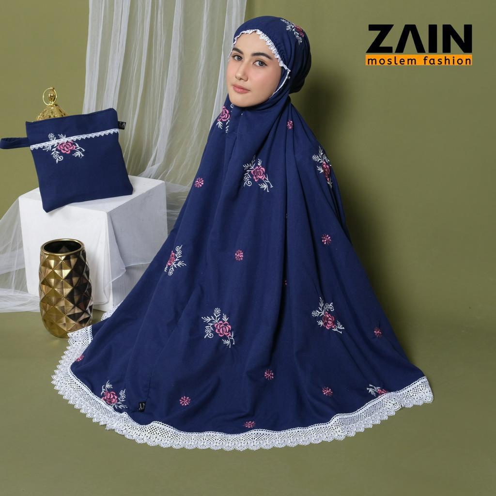 ZAIN - Mukena Dewasa Katun Premium Bordir Bunga Corla Mewah Exlusive