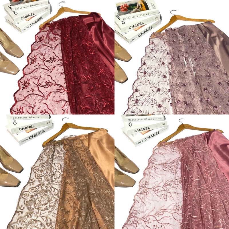 Paket Seragam Bridesmaid Lengkap Wisuda Lamaran Keluarga Songket Semi Palembang Kain Satin Velvet