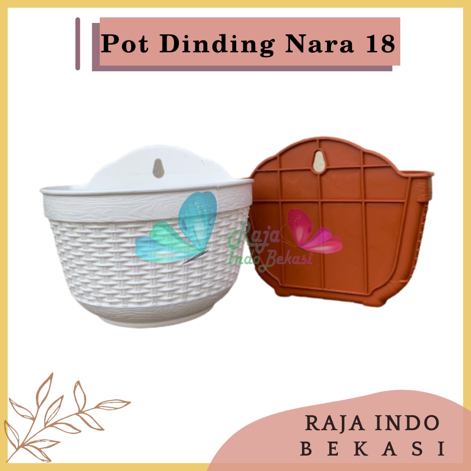 Pot Dinding Nara 18 Putih Merah Bata Merah Coklat Terracota Terracotta Pot Dinding Tempel Tempel Dekorasi Bunga Hias Unik Panjang Kecil Rotan Gantung Pagar Murah Grosir  Pot Dinding Tempel Anyam Nara CJP 18 &amp; 20