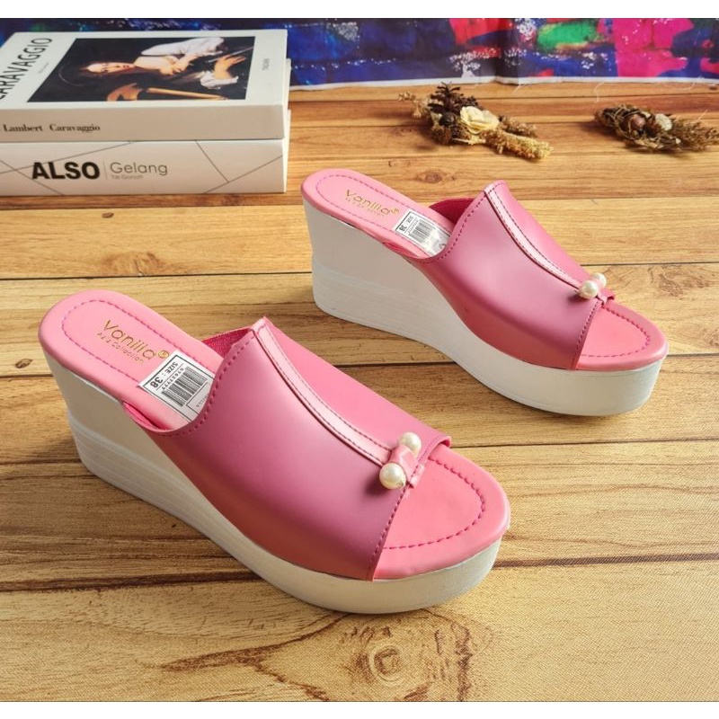 ABBUSHOES Us 106 wedges sol jadi kokop mutiara 7cm