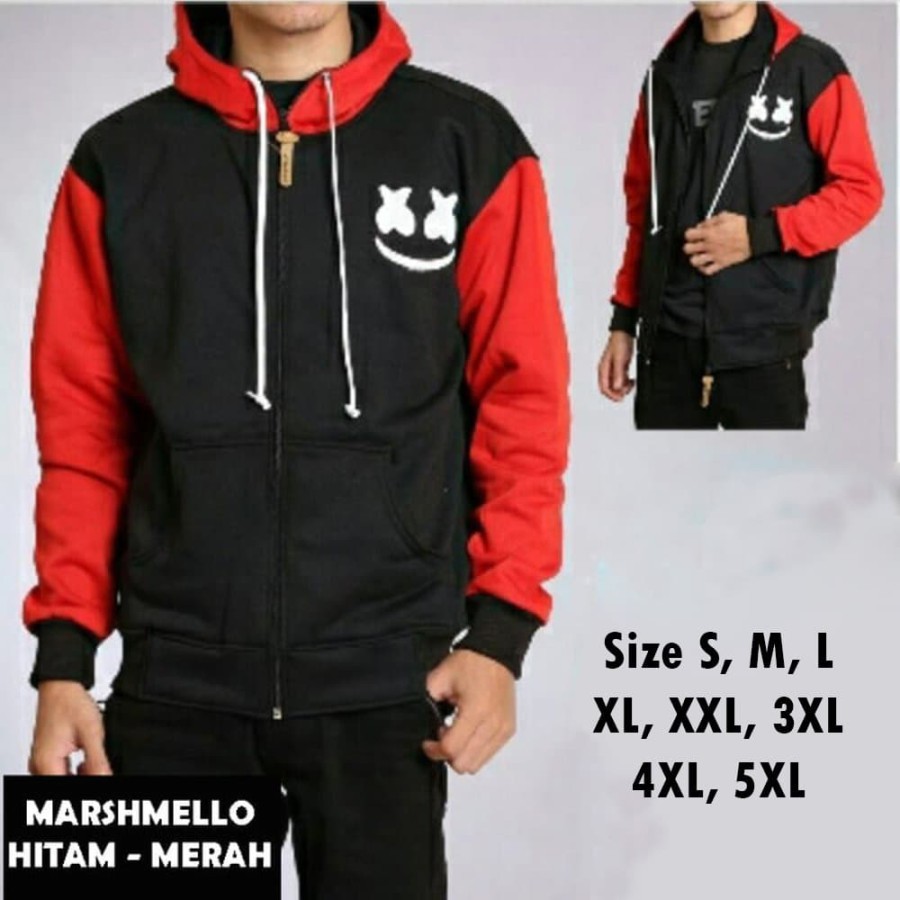 Jaket Big Size Jaket Pria wanita marsmello jumbo S M L XL XXL XXXL XXXXL XXXXXL Hitam Abu Tua