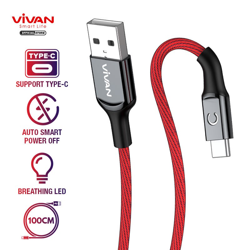 KABEL USB VIVAN VZC100 TYPE C QUALCOMM 3.0