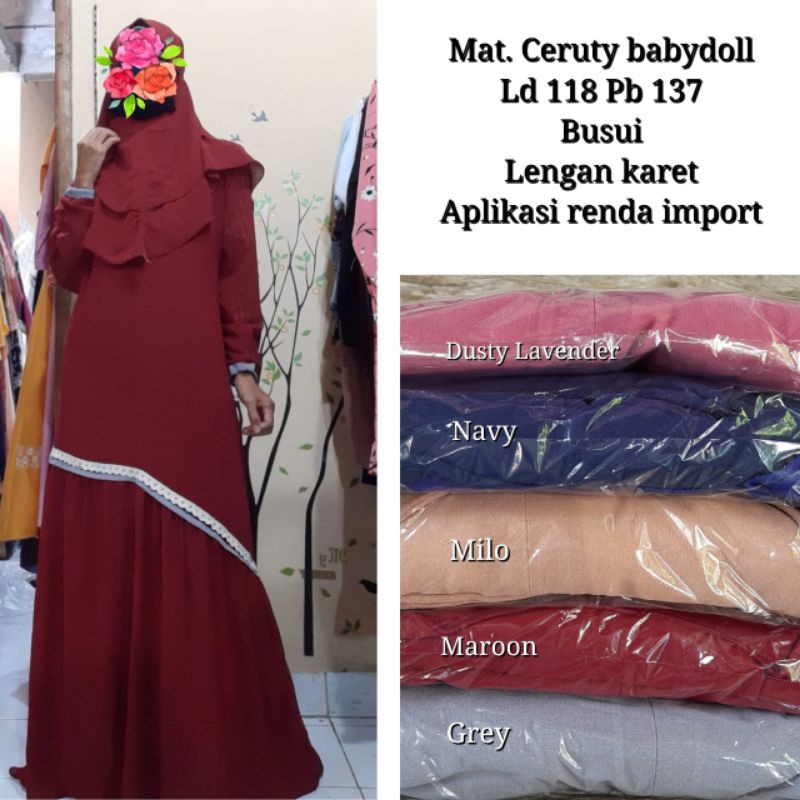 setelan gamis ceruty