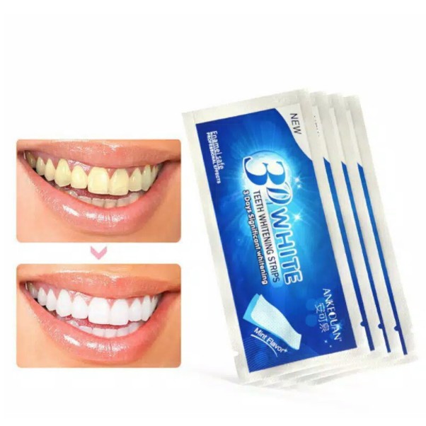 CREST 3D PEMUTIH 2 strip/pcs Strip Gel Pemutih Gigi 3D whitening teeth (1 atas 1 bawah) / 1 SACHET 2 Strip Pemutih Gigi 3d Warna Putih Unt Kebersihan Mulut/Hygiene Teeth 3D Whiten Tools Teeth Whitening