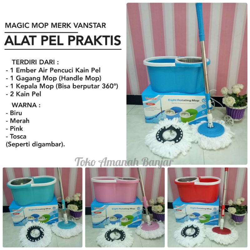 Alat Pel Otomatis Merk Vanstar | Ultra Mop | Spin Mop 360° | Magic Mop Vanstar | Vanstar Mop | Super