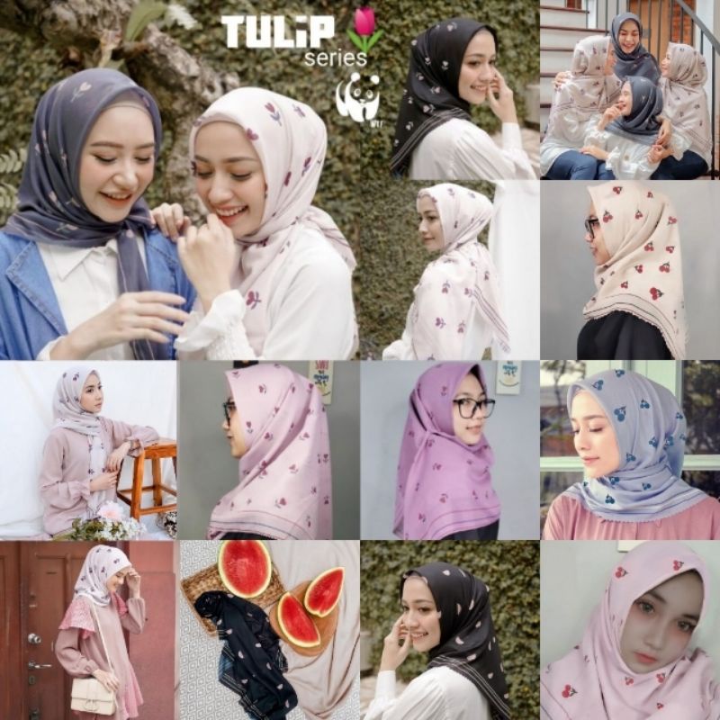 HIJAB VOAL SEGI EMPAT MOTIF || TULIP series