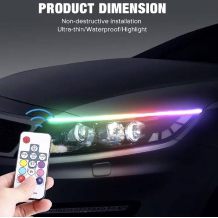 lampu alis rgb drl flexibel slim rgb remote rubah warna 30cm 45cm nmax pcx mobil lexi adv semua motr