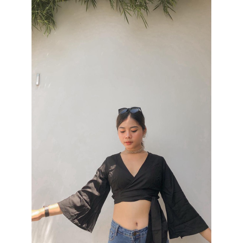 Fance Wrap Top // Wrap Crop Top