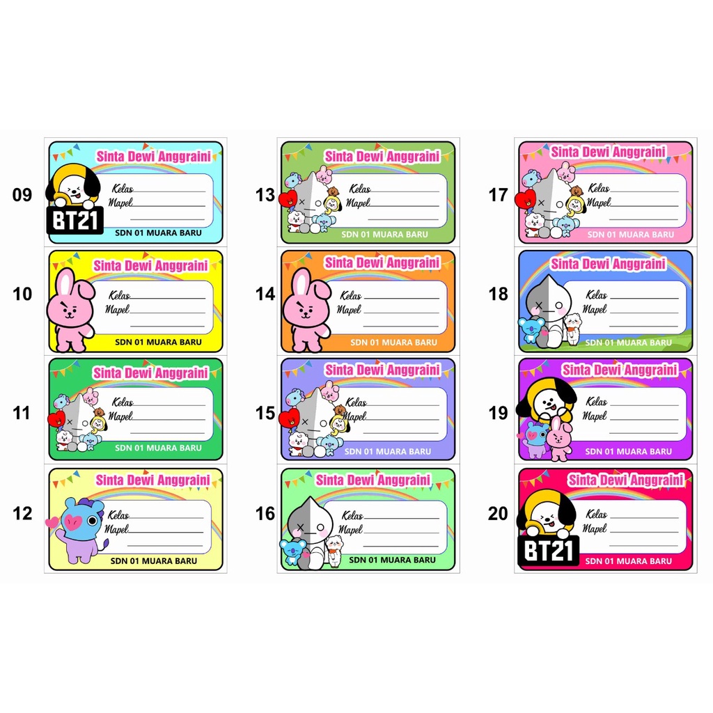 

CulOri. Label dan Stiker Buku Anak Sekolah CUSTOM Karakter dan Foto