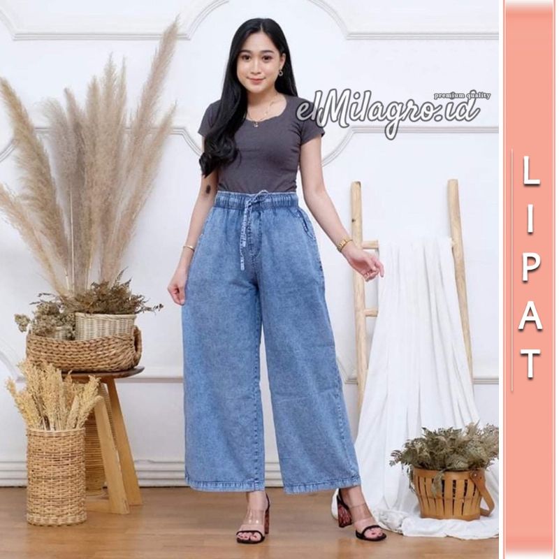 Kulot Jeans Snow Wanita / Kulot jeans highwaist premium / Kulot jeans Rawis