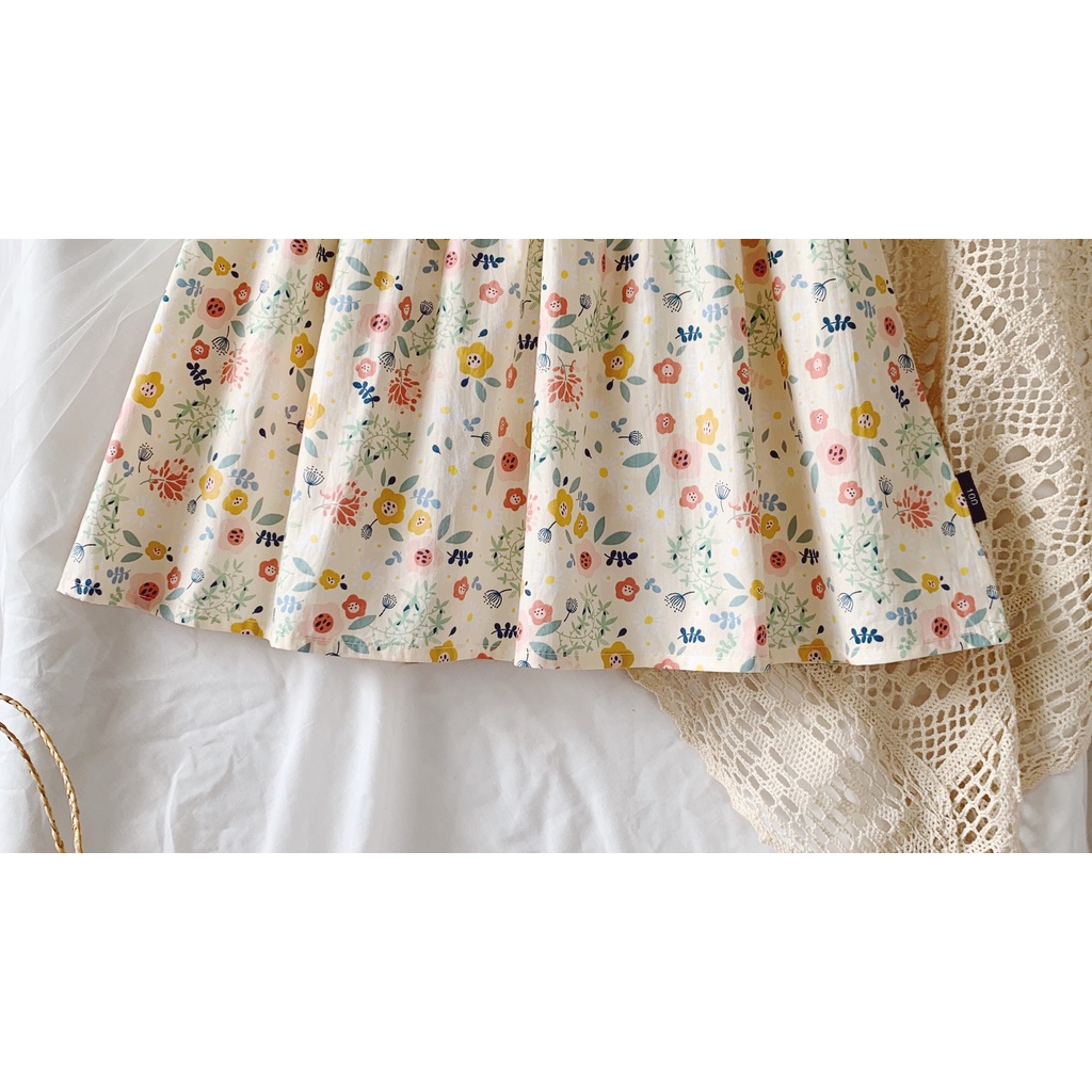 Dress Floral Anak Perempuan Korea Gadis Bayi Anak Anak Putri Gaun Rok Lengan Pendek