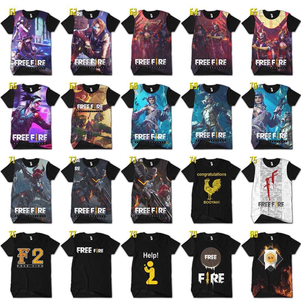 Kaos Free Fire Kaos Ff Kaos Game Free Fire Uniq Murah Meriah Shopee Indonesia