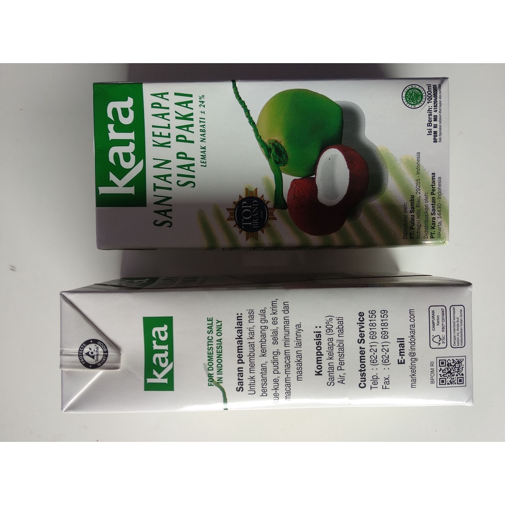 

KARA Santan Kelapa Cair Murni 1 Liter - Instant Coconut Milk 1 Lt Kotak Besar